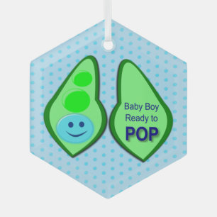 Klaar voor Pop Baby Boy Blue Pea Glas Ornament