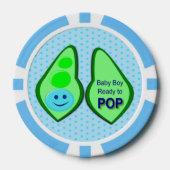 Klaar voor Pop Baby Boy Blue Pea Poker Chips (Voorkant)