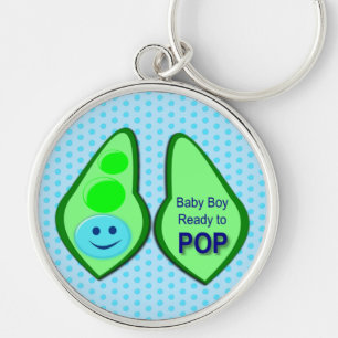 Klaar voor Pop Baby Boy Blue Pea Sleutelhanger