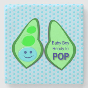 Klaar voor Pop Baby Boy Blue Pea Stenen Onderzetter