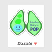 Klaar voor Pop Baby Boy Blue Pea Sticker (Vel)
