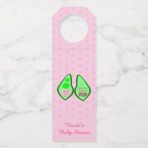 Klaar voor Pop Baby Girl Pink Pea Baby shower Aang Flessenhanger