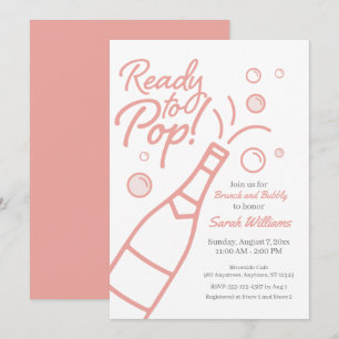 Klaar voor Pop Brunch en Bubble Rosé Baby shower Kaart
