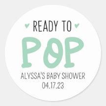 Klaar voor Pop Groene Baby shower Sticker