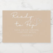 "Klaar voor Pop" Mini Prosecco-labels Sparkling Wijnetiket (Enkel label)