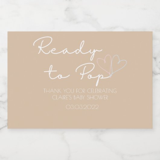 "Klaar voor Pop" Mini Prosecco-labels Sparkling Wijnetiket (Enkel label)