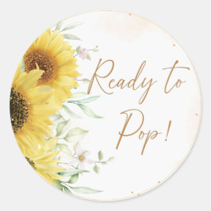 Klaar voor Pop Moderne Waterverf Floral Baby showe Ronde Sticker