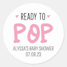 Klaar voor Pop Roze Baby shower Sticker