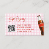 Klaar voor Pop Soda QR Code Gift Registry Informatiekaartje (Voorkant)