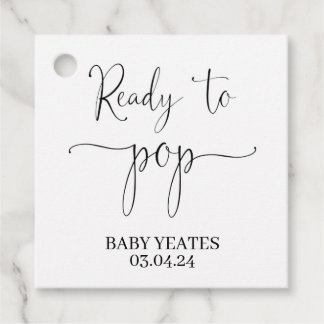 Klaar voor Pop van Baby shower Favor Tag Popcorn F Bedankjes Labels
