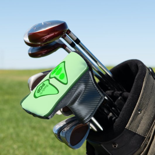 Klaar voor Pop Zwangere groene erwt Golfheadcover (Insitu)