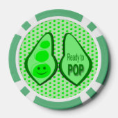 Klaar voor Pop Zwangere groene erwt Poker Chips (Achterkant)