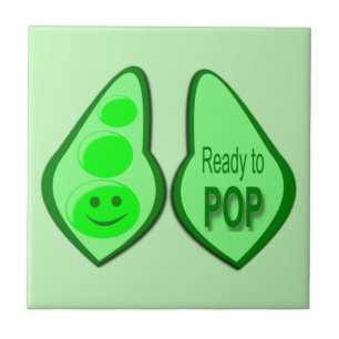 Klaar voor Pop Zwangere groene erwt Tegeltje