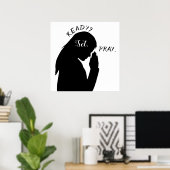 Klaar voor Pray Philippians 4:6 Meisje dat SVG pre Poster (Thuiskantoor)