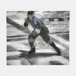 Klaar voor Puck-Ice Hockey Player Fleece Deken