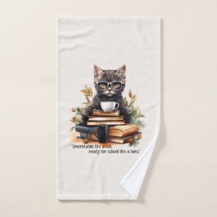 Klaar voor school als een baas bad handdoek