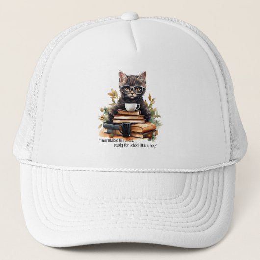 Klaar voor school als een baas trucker pet (Voorkant)