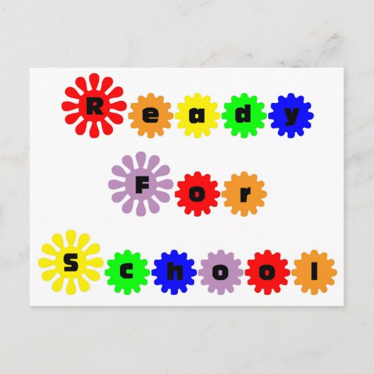 Klaar voor school briefkaart (Voorkant)