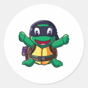 Klaar voor School Turtle Kinder Ronde Sticker