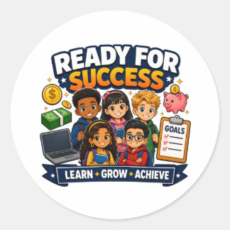 Klaar voor succes Kinderen Loopbaan Gereedheid Ronde Sticker
