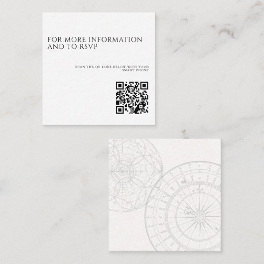 Klaar voor Take Off QR Code Bruiloft Informatiekaartje (Voorkant / Achterkant)