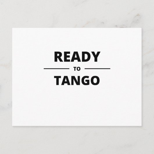 KLAAR VOOR TANGO BRIEFKAART (Voorkant)