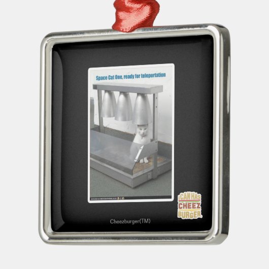 Klaar voor teleportatie metalen ornament (Links)