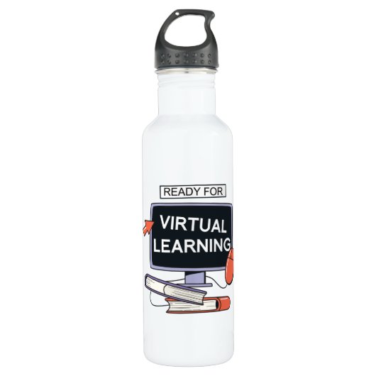 Klaar voor virtueel leren waterfles (Voorkant)