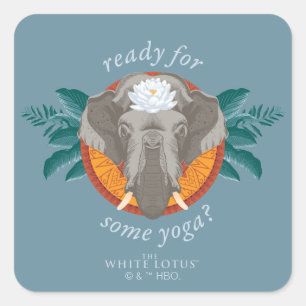 Klaar voor yoga? - De witte lotus Vierkante Sticker