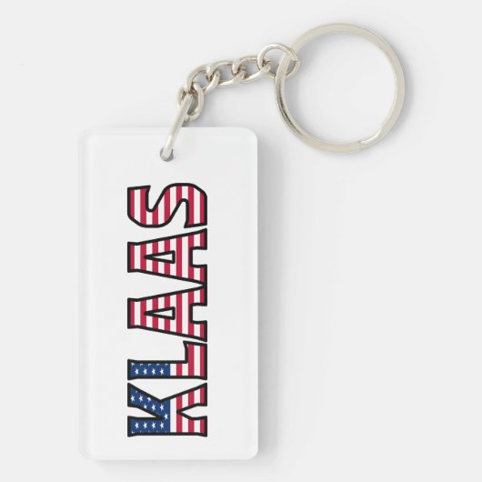 Klaas Nom Prénom Drapeau USA Porte-clés (Dos)