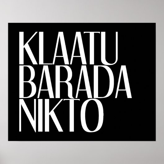 KLAATU BARADA NIKTO POSTER (Voorkant)