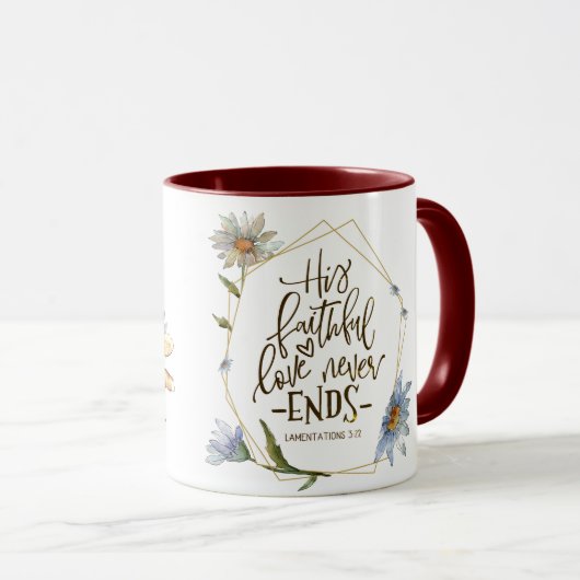 Klachten 3:22 His Faithful Love Never Ends Mok (Voorkant rechts)