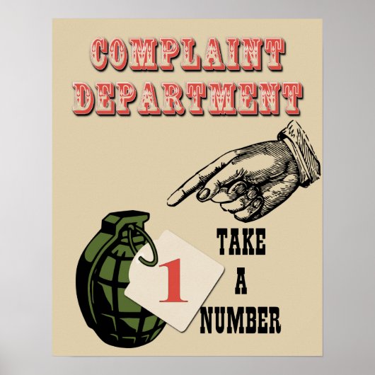 Klachtenafdeling Poster 2 (Voorkant)