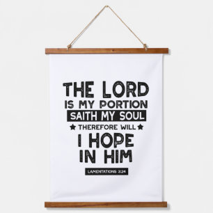 Klagzangen 3:24 De Heere is Mijn Deel Quotes Hangend Wandkleed