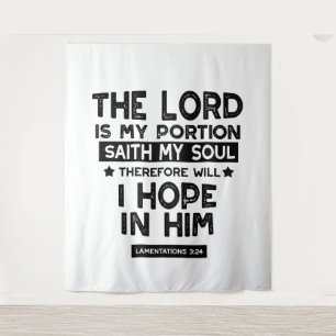 Klagzangen 3:24 De Heere is Mijn Deel Quotes Wandkleed