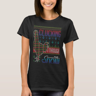 Klakkend Door De Sneeuw Kip Lelijke Kerst S T-shirt