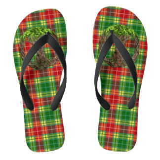 Klan buchanan tartan en Keltische levensboom Teenslippers