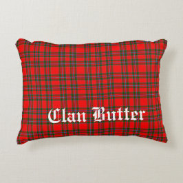 Klan Butter Tartan en aangepaste tekst Accent Kussen