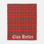Klan Butter Tartan en aangepaste tekst Fleece Deken (Voorkant)