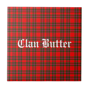 Klan Butter Tartan en aangepaste tekst Tegeltje