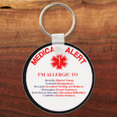 Klant 1 Button voor geneesmiddelenallergie Sleutelhanger (Voorkant)