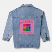 Klant Afbeelding Foto Tekst Naam Sjabloon Vrouwen Denim Jacket (Achterkant)