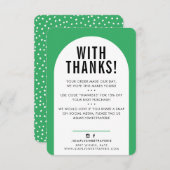 KLANT BEDANKT U DE moderne, groene zwarte boog (Voorkant / Achterkant)