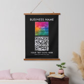 Klant Bedrijf Logo Tekst QR Code Hangend Wandkleed (Slaapkamer)