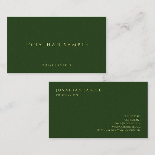 Klant Gouden Kleur Tekst Luxe Premium Dik Visitekaartje (Voorkant / Achterkant)