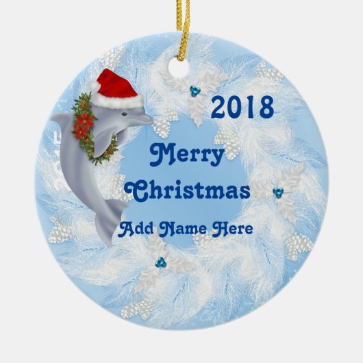 KLANT kerstcadeautje 2018 Keramisch Ornament (Voorkant)