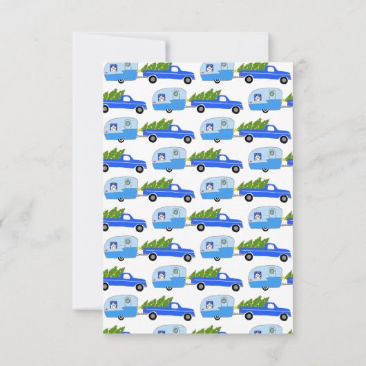 KLANT PHOTO Truck Camper Trailer-kerstkaart (Achterkant)