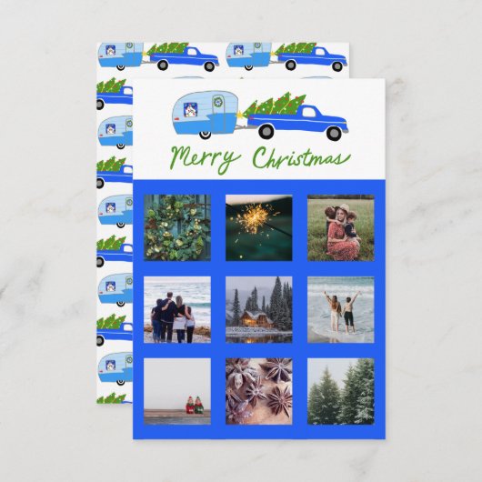 KLANT PHOTO Truck Camper Trailer-kerstkaart (Voorkant / Achterkant)