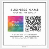 Klant QR Code Business Logo Text Sjabloon XL Sticker (Vel)