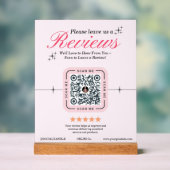 Klant Review Custom - Roze Vrouwelijke QR Code Acryl Bord (Neutraal)